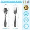 Picture of CHILLOUT LIFE Stainless Steel Kids Silverware Set 6 Pieces - Child and Toddler Safe Flatware - Kids Utensil Set - Metal Kids Cutlery Set (Includes 3 Small Kids Spoons & Kids 3 Forks)