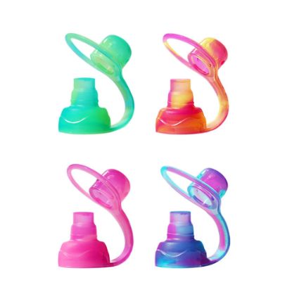 Picture of ChooMee SoftSip Food Pouch Top | Baby Led Weaning | No Spill Flow Control Valve, Protects Childs Mouth, Silicone, BPA Free | Swirl Colors, 4 CT