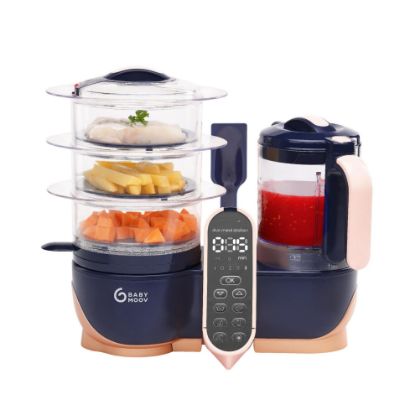 Picture of Babymoov Duo Meal Station XL, 6 in 1 Food Processor with Steamer, Multi-Speed Blender, Warmer, Defroster & Sterilizer (Nutritionist Approved), pink