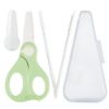 Picture of Baby Food Scissors with Travel Case and Tongs Set, Fully Detachable Ceramic Kids Food Scissors with Safety Lock, Dishwasher Safe, Ideal for Noodles, Meats, Vegetables, Pizza and Fruits (A)