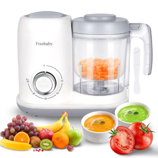 Picture of Freebaby 4 in 1 Baby Food Maker, One Step Baby Food Processor, Puree Blender Grinder Mills and Steamer, Baby Puree Maker with Steam Basket, One Button Easy Operation, BPA-Free