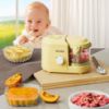 Picture of Veroline Baby Food Maker, One Button Rotate Control Baby Food Processor, Baby Puree Maker with Steaming and Grinding Functions, Baby Food Steamer and Blender, Yellow