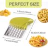 Picture of 2 Pcs Crinkle Cutter for Veggies, Stainless Steel Wavy Cutter for Potato, Carrot, Chip, Vegetable, Butter, Lettuce (Green and Blue)